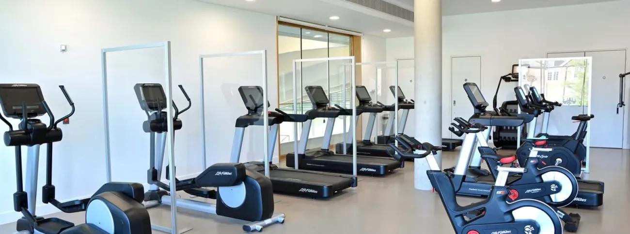 Modern fitness suite with cardio equipment